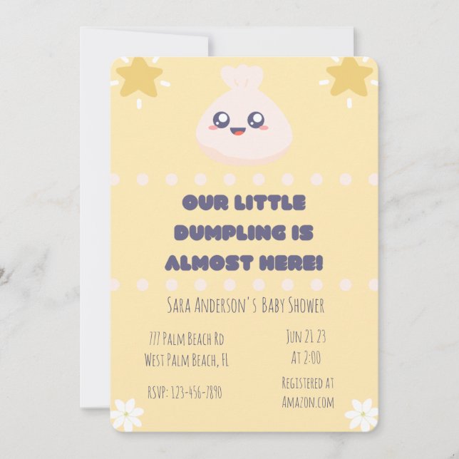 Invitation Notre petit dumping est presque ici Baby shower In (Devant)