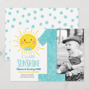 Invitation Notre petit garçon de soleil Boy Blue Bow Premier