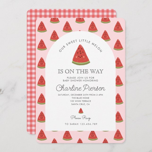 Invitation Notre petit melon doux est en route Baby shower (Créateur téléchargé)