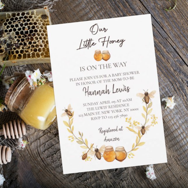 Invitation Notre petit miel est sur le chemin Baby shower (Créateur téléchargé)