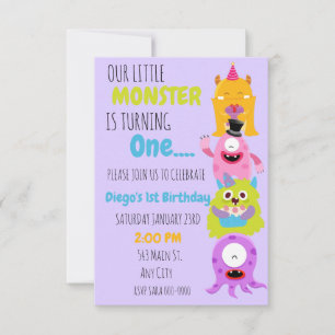 Invitation Notre petit monstre en devient un
