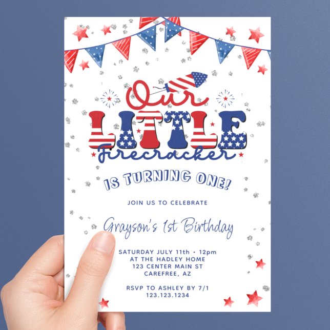 Invitation Notre petit pétard 1er anniversaire (Créateur téléchargé)