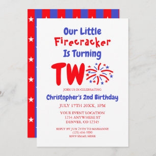 Invitation Notre petit pétard 2e anniversaire