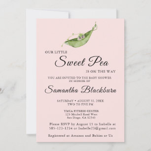 Invitation Notre Petit Pois Doux Sur Le Chemin Baby shower In