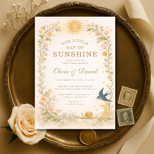 Invitation Notre Petit Rayon de Soleil Cérémonie de Bébé pour