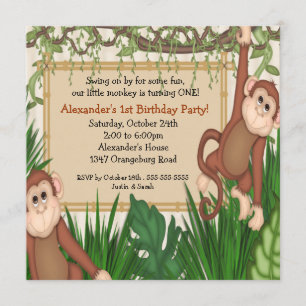 Invitation Notre petit singe premier anniversaire