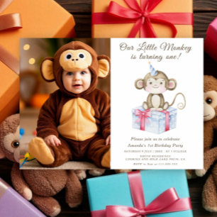 Invitation Notre petit singe premier anniversaire 