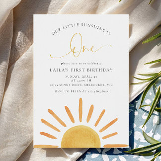 Invitation Notre petit soleil a UN an, 1er anniversaire
