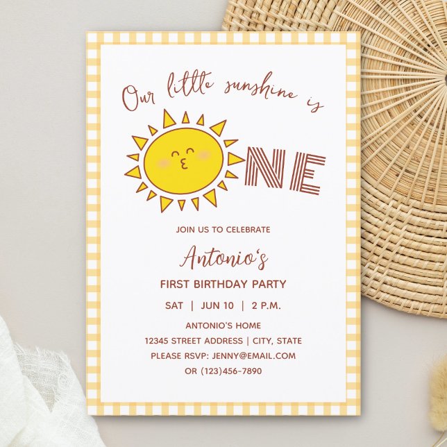 Invitation Notre petit soleil est une photo Anniversaire de e (Créateur téléchargé)