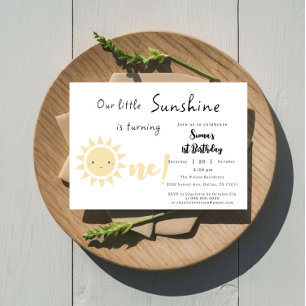 Invitation Notre Petit Soleil Fait Son Premier Anniversaire C
