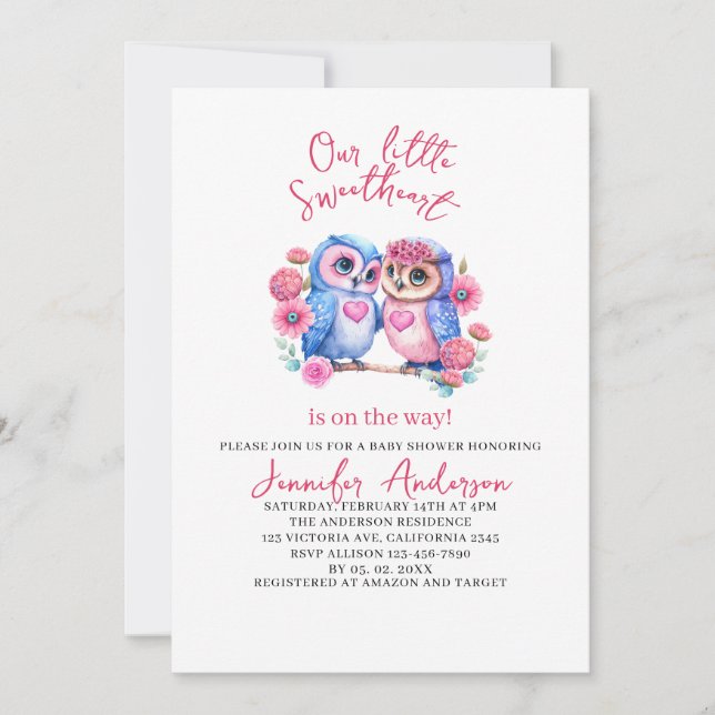 Invitation Notre petite amoureuse est sur le chemin du baby s (Devant)