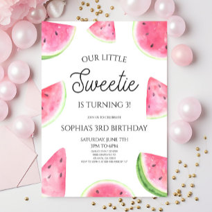 Invitation Notre petite chérie Fête d'anniversaire Pastèque R