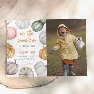 Invitation Notre petite citrouille bohème fête d'anniversaire