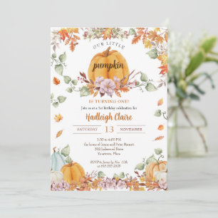Invitation Notre Petite Citrouille fête d'anniversaire