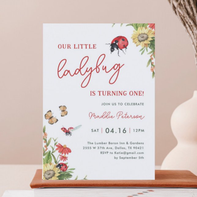 Invitation Notre Petite Dame Fille 1er Anniversaire (Créateur téléchargé)