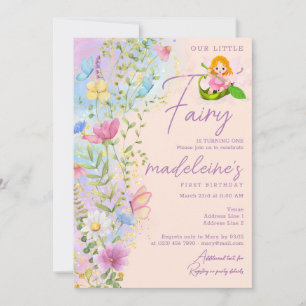 Invitation Notre Petite Fée Fleur sauvage Fille N'Importe Que
