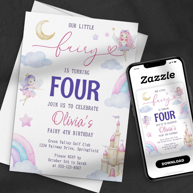 Invitation Notre petite fée magique Fête de conte de fées Arc (Créateur téléchargé)