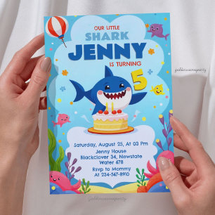 Invitation Notre petite fête d'anniversaire requin