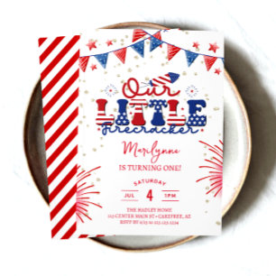 Invitation Notre petite fêteuse 1ère fête d'anniversaire