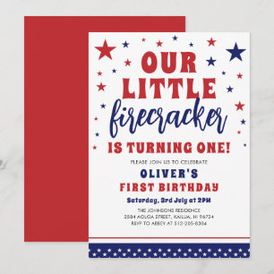 Invitation Notre petite fêteuse 1ère fête d'anniversaire