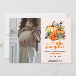 Invitation Notre petite fille citrouille Baby Shower