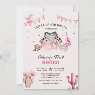 Invitation Notre petite fille Western Premier Rodéo Anniversa