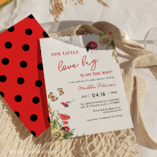 Invitation Notre petite Ladybug Girl Baby Shower
