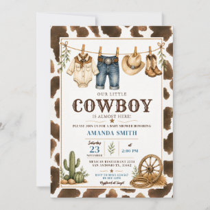 Invitation Notre petite lessive de vêtements de cow-boy Showe