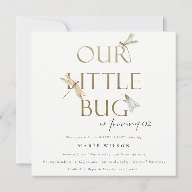 Invitation Notre petite libellule d'or de Bug N'importe quel  (Devant)