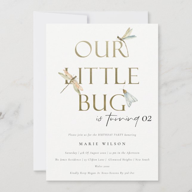 Invitation Notre petite libellule d'or de Bug N'importe quel  (Devant)