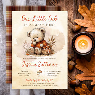 Invitation Notre petite oursonne en peluche Baby Shower d'aut