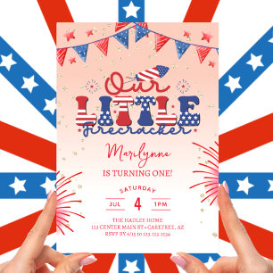 Invitation Notre petite pêche pétard 1er anniversaire