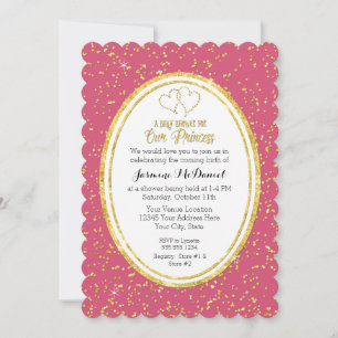 Invitation Notre petite princesse Bokeh Sparkle Parties scint