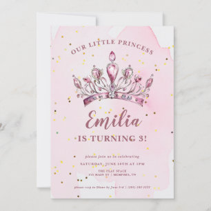 Invitation Notre Petite Princesse Tiara Anniversaire