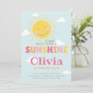 Invitation Notre Petite Soirée D'Anniversaire Rose Soleil N'I