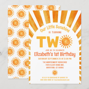 Invitation Notre petite Sunshine Boho Baby's 2nd Birthday Par
