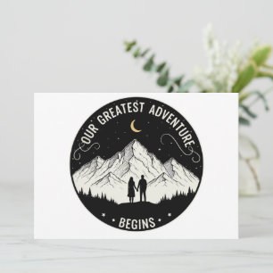 Invitation Notre plus grande aventure commence Rustic Mount
