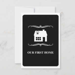 Invitation notre première maison (mod noir et blanc)