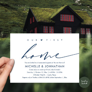 Invitation Notre première nouvelle maison, Fête de la Fête du