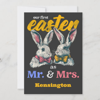 Invitation Notre Première Pâques Comme M. Et Mme Bunny Rabbit