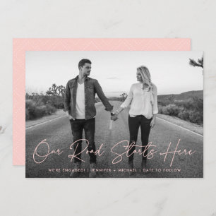 Invitation Notre route commence ici Photo Fiançailles Faire-p