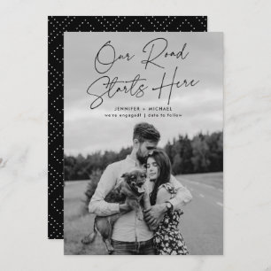 Invitation Notre route commence ici Photo Fiançailles Faire-p