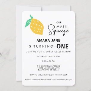 Invitation Notre thème principal Squeeze Lemon Anniversaire