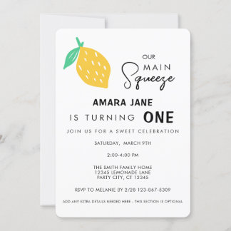 Invitation Notre thème principal Squeeze Lemon Anniversaire