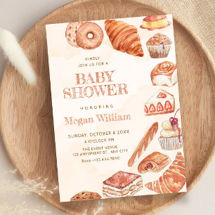 Invitation Nourriture pain pâtisserie art baby shower