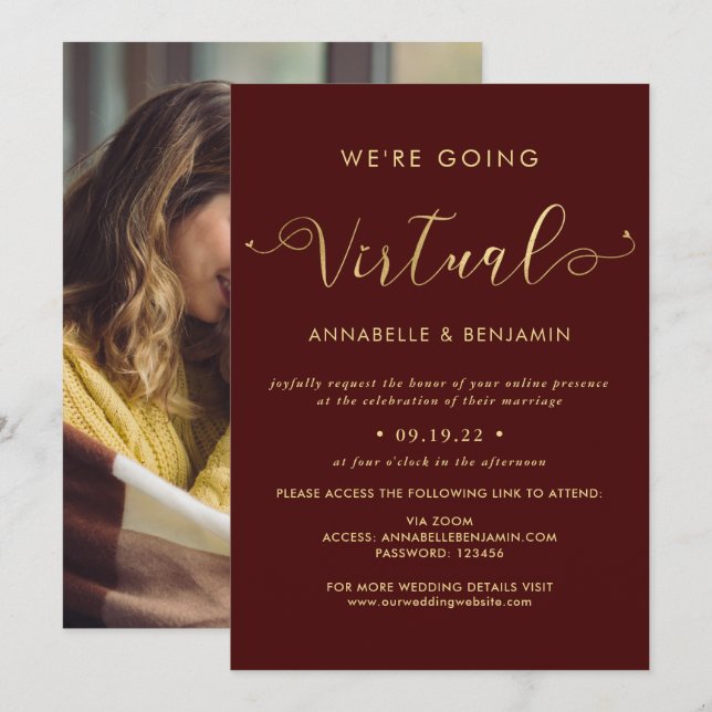Invitation Nous allons faire une photo virtuelle de Mariage d (Devant / Derrière)