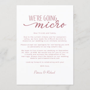 Invitation Nous allons micro-réduire l'annonce de mariage