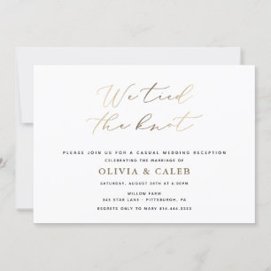 Invitation Nous avons attaché le noeud Mariage Réception invi