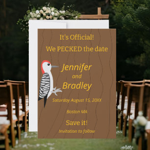 Invitation Nous avons becqueté la date Funny Woodpecker