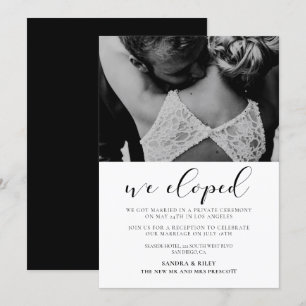 Invitation Nous avons choisi Elegant Design Elopement faire-p